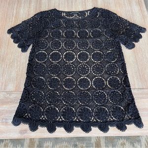 Banana republic top, black lace, size Small